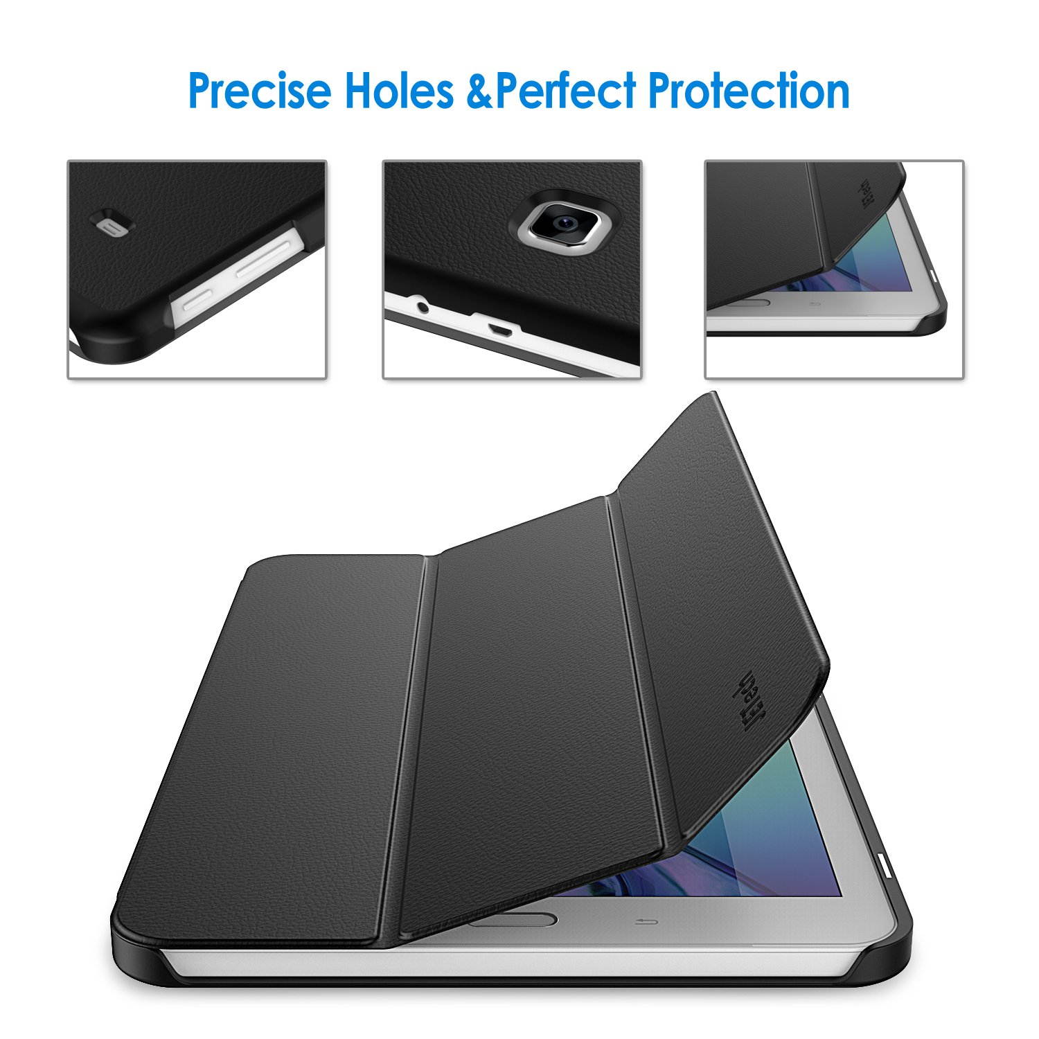 JETech Case for Samsung Galaxy Tab E/Tab E Nook 9.6" Tablet with Stand Function, Black