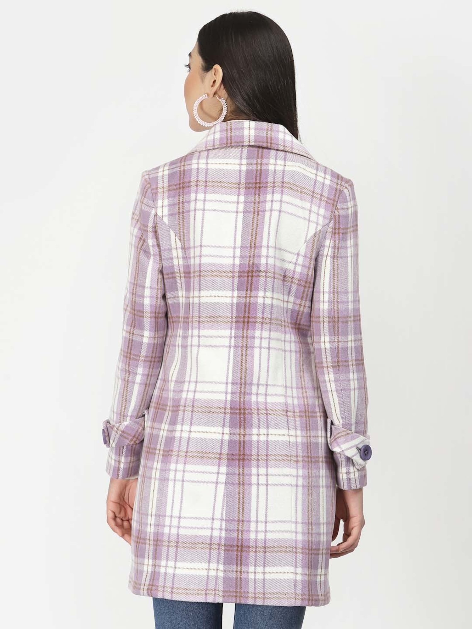 Juelle Lavender & White Check Over Coat