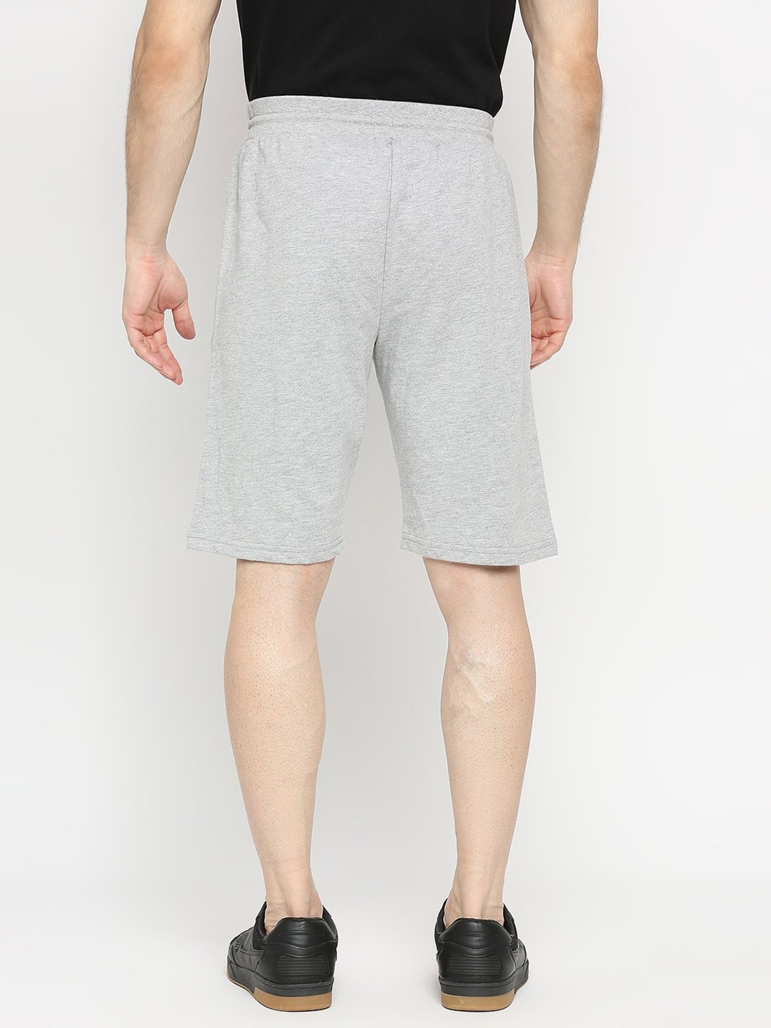 UnderJeans by Spykar Grey Melange Regular Fit Shorts