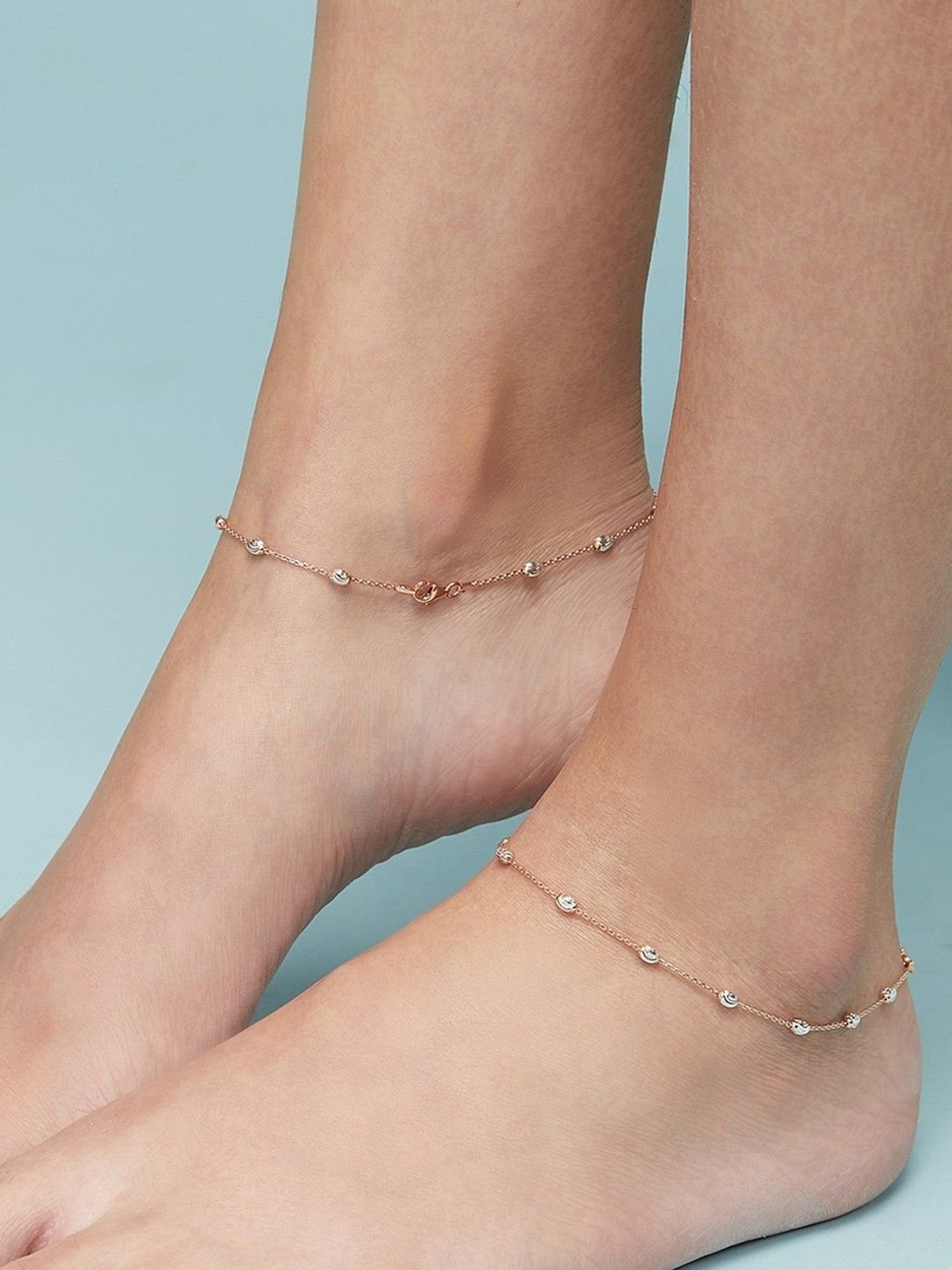 Zavya 92.5 Sterling Silver Anklet for Women - Pair of 2
