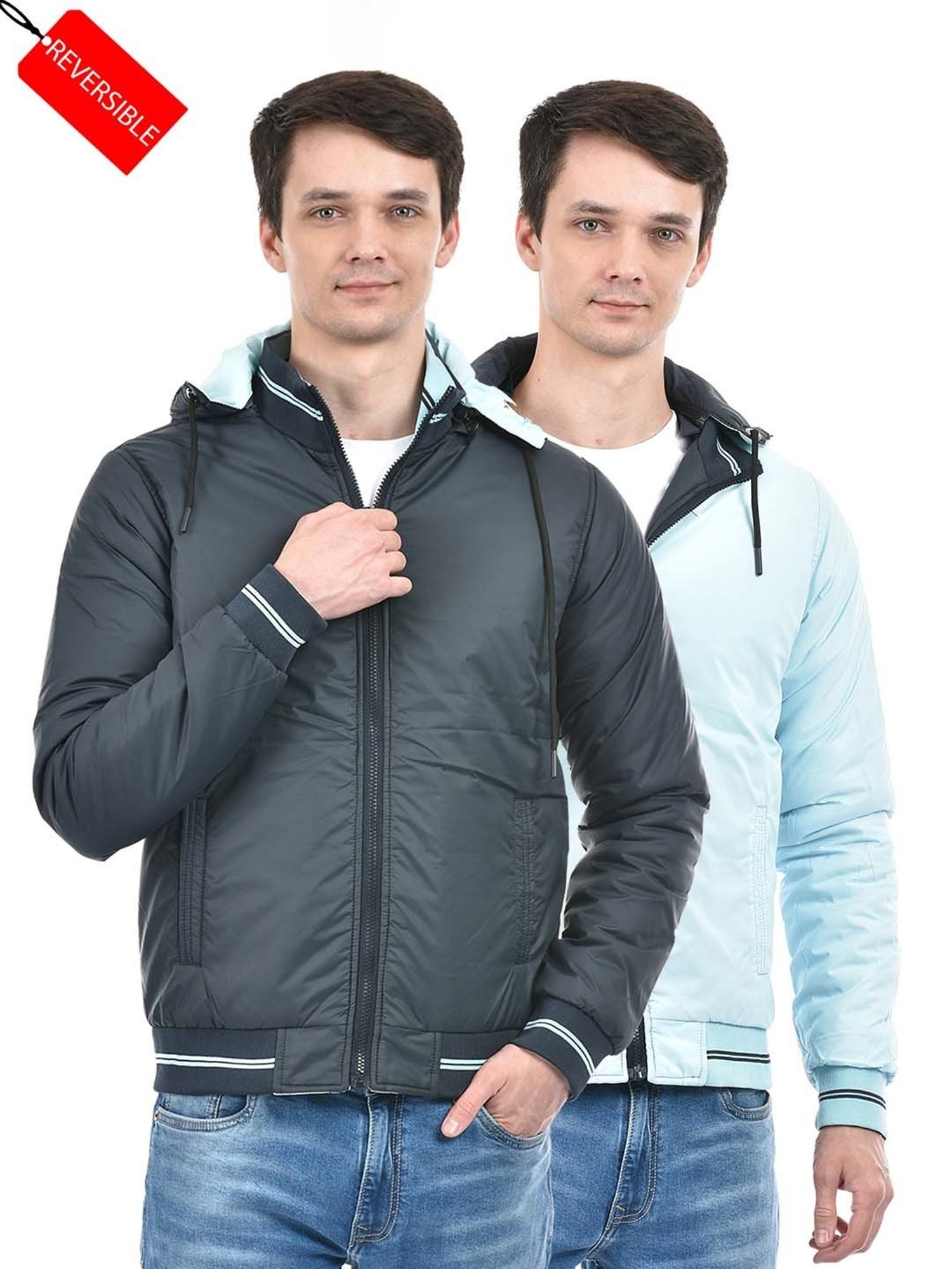 Lawman Pg3 Blue Regular Fit Reversible Jacket