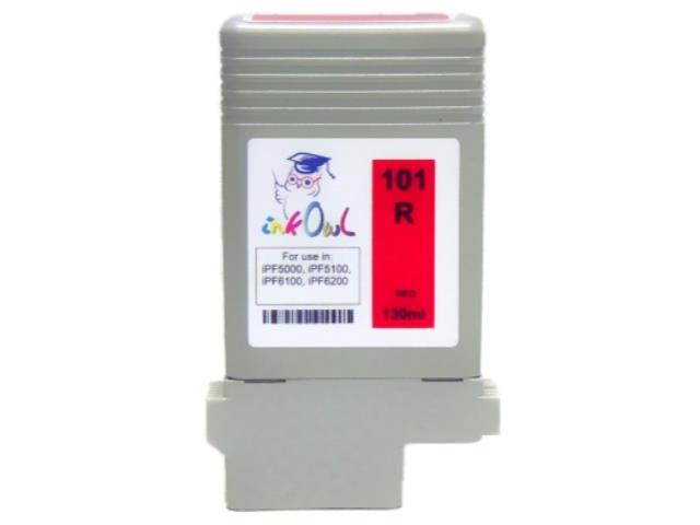 InkOwl Compatible Ink Cartridge Replacement for CANON PFI-101R (130ml, Red) for iPF5000, iPF5100, iPF6100, iPF6200 printers
