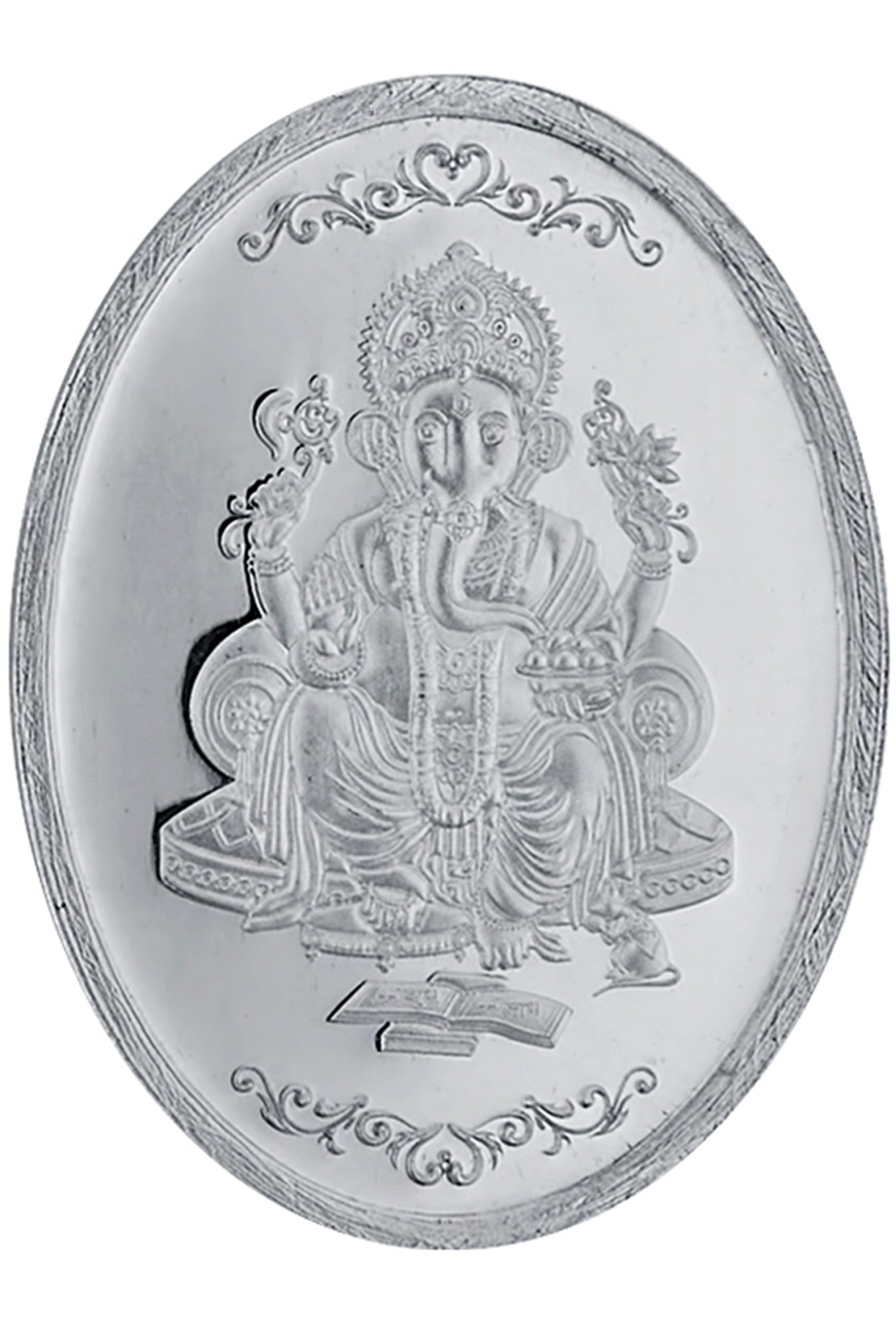 Sri Jagdamba Pearls Ganesh Oval 999 Silver 50gm Silver Coin