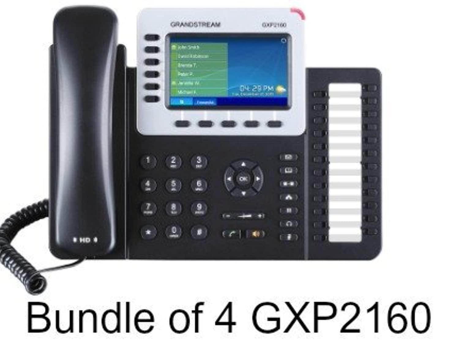 Grandstream GXP2160 4-PACK Enterprise 6-Line IP Phone 4.3 LCD PoE Bluetooth