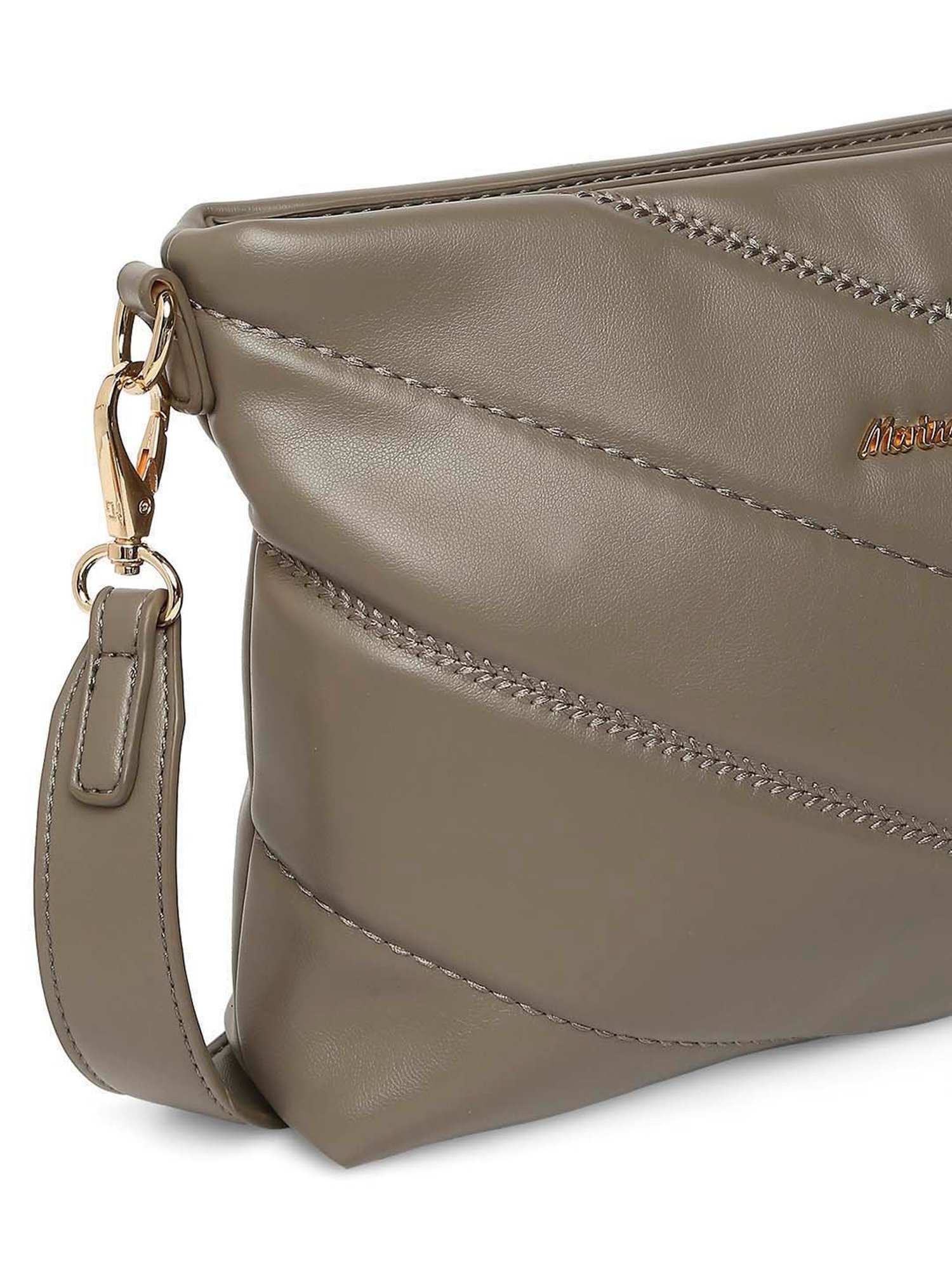 Marina Galanti Grey Quilted Medium Sling Handbag