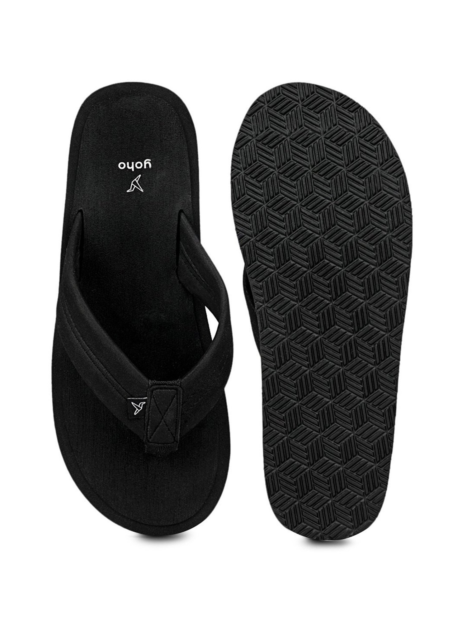 Yoho Men's Eva Bubbles Black Flip Flops