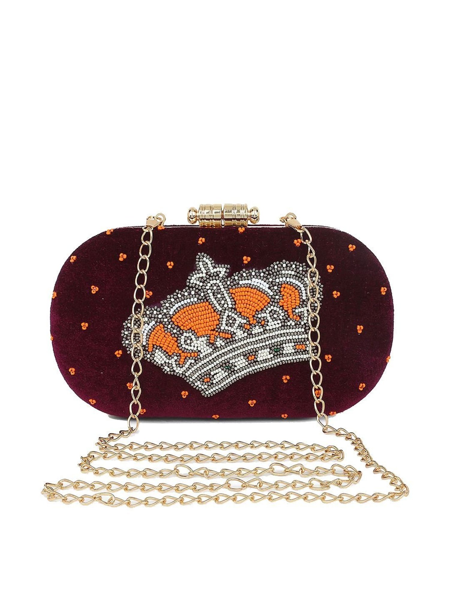 Spice Art Maroon Clutch