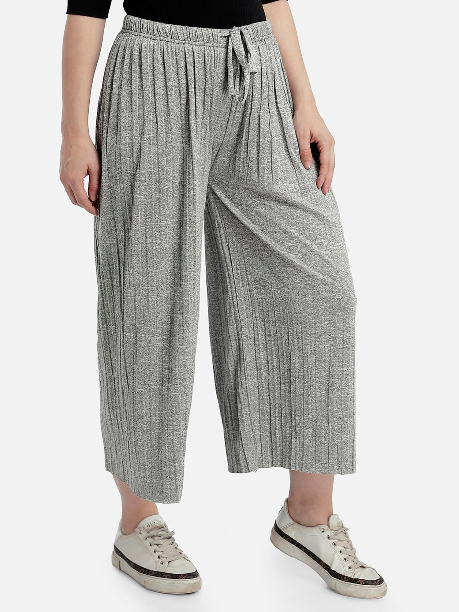 Aditi Wasan Grey Relaxed Fit Pleated Culottes