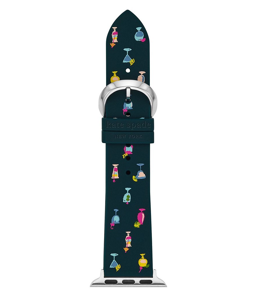 kate spade new york Navy Cocktail-Print Silicone 38/40mm Bands for Apple Watch&reg;
