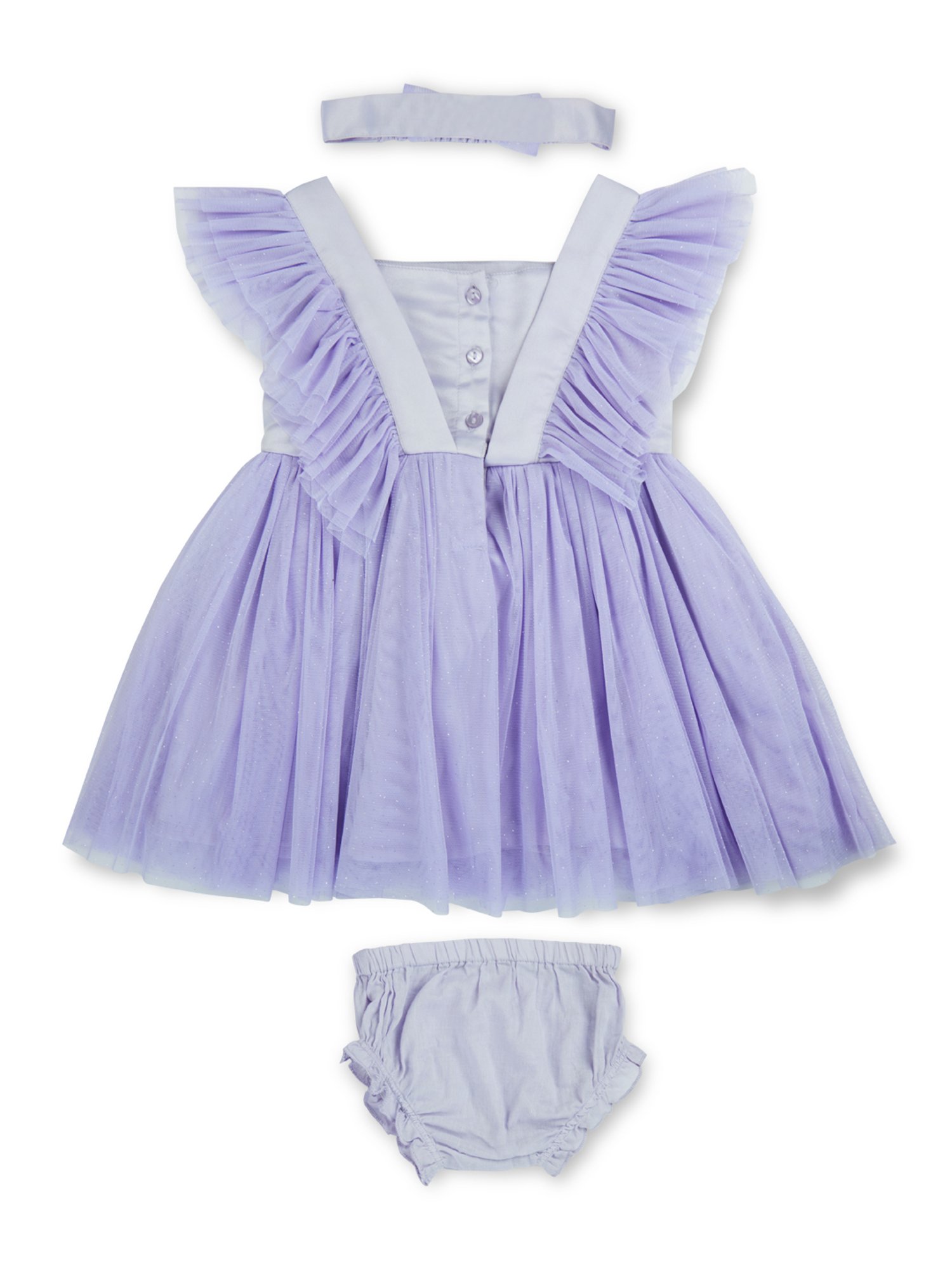GJ baby Purple Solid Dress with Bloomers
