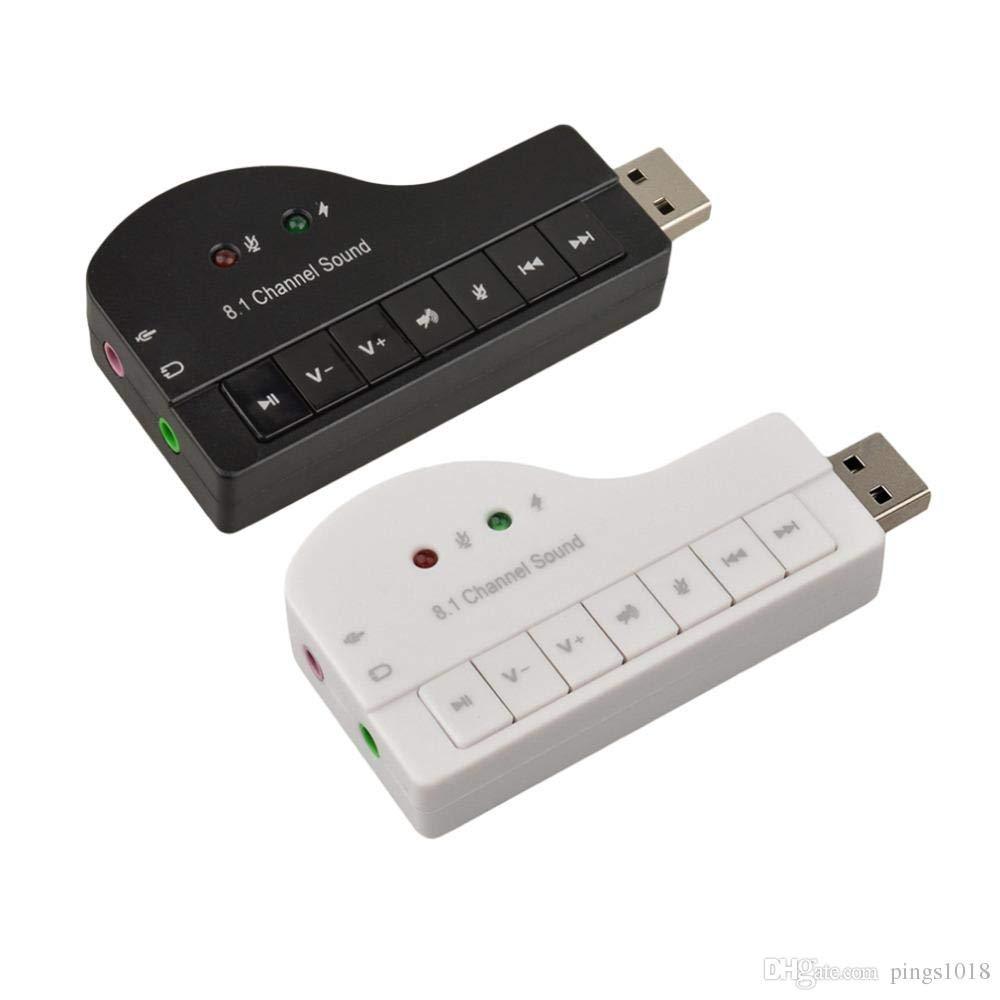8.1 Channel USB External Sound Card Audio Adapter with Mic - Plug and Play Compatibility - Supports Virtual 3D Sound - Turn Your Front USB Port of Desktop into Audio Input and Mic