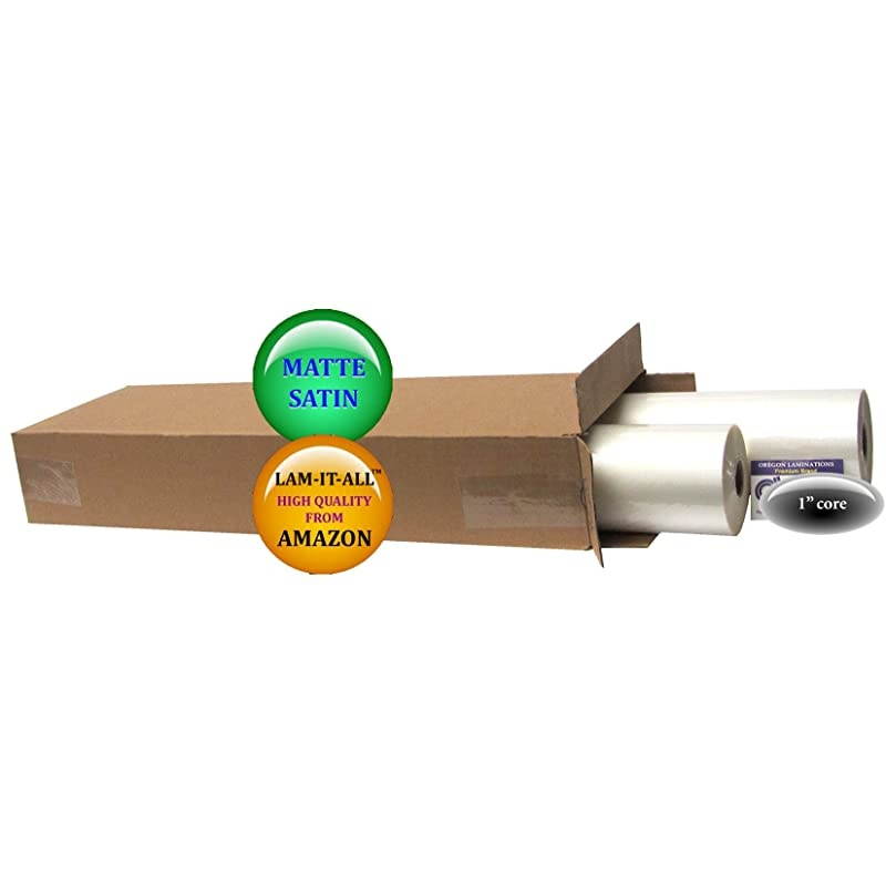 Hot Laminating Film 27-inch x 500-feet x 1-inch core (2 Rolls) 1.5 Mil Matte-Satin