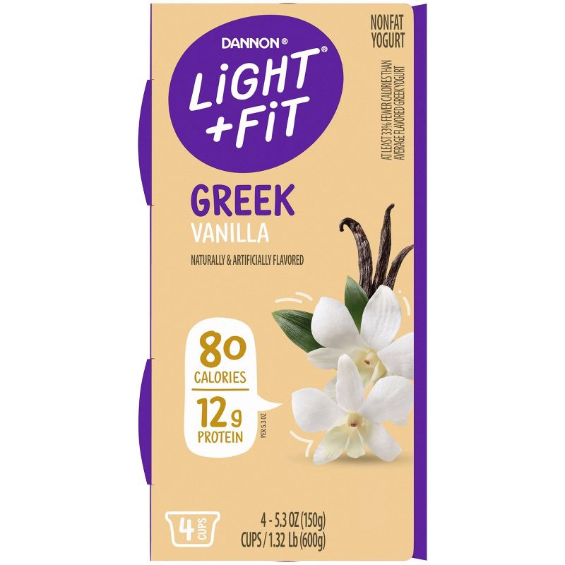 Dannon Light and Fit Vanilla Flavored Greek Yogurt - 4ct/5.3oz