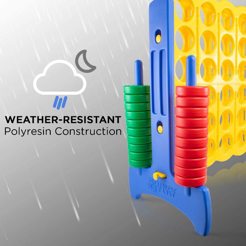 Sunny & Fun Giant 4 in A Row Color Connect w/ Storage Carry Bag - 4 Feet x 3.5 Feet Jumbo Life Size Indoor & Outdoor Game