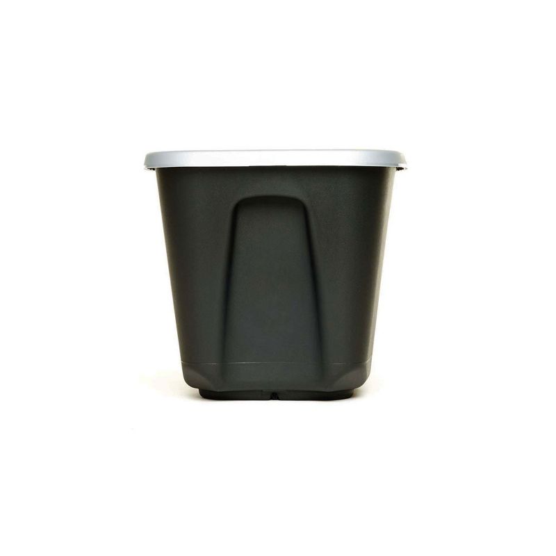Homz 6610BKTS.10 Single 10 Gallon Durable Molded Plastic Garage Garden Kitchen Bedroom Storage Bin w/ Lid, Black/Gray