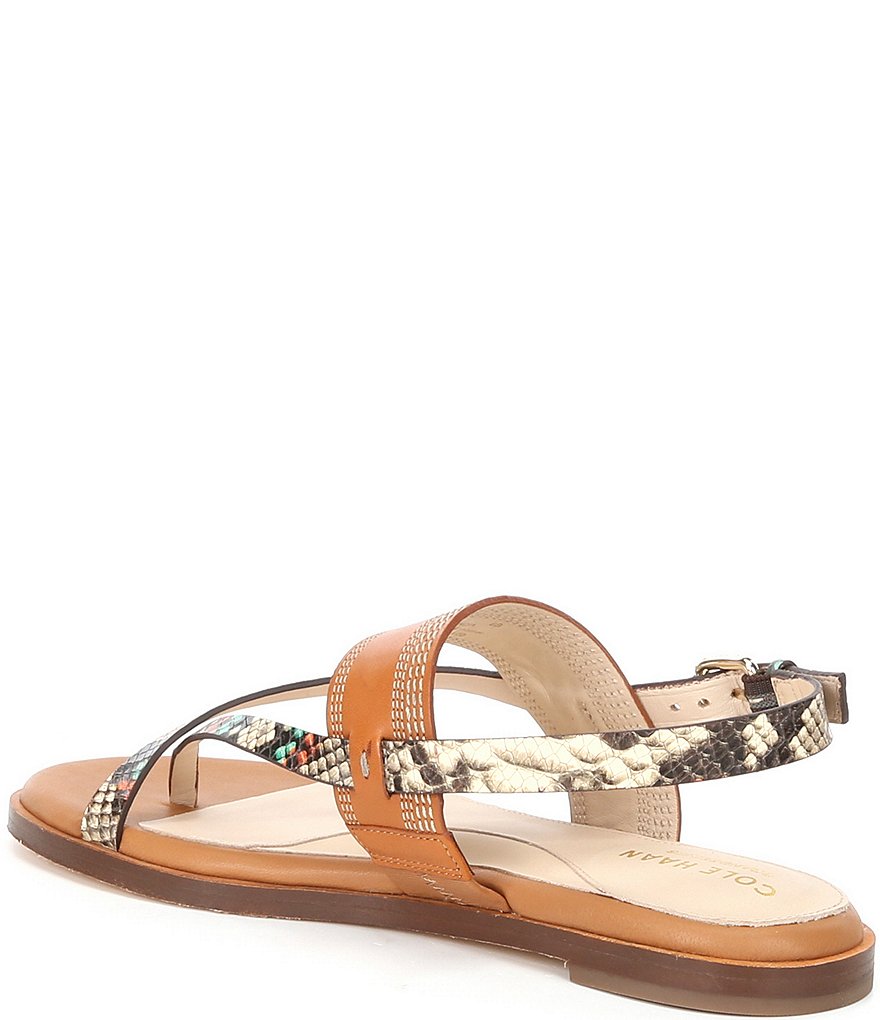 Cole Haan Anica Snake Print Leather Thong Sandals