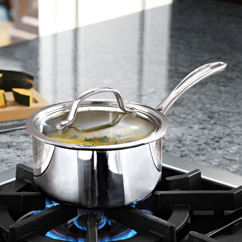 Calphalon Tri-Ply Stainless Steel and Tempered Glass Covered 1.5 Quart Sauce Pan