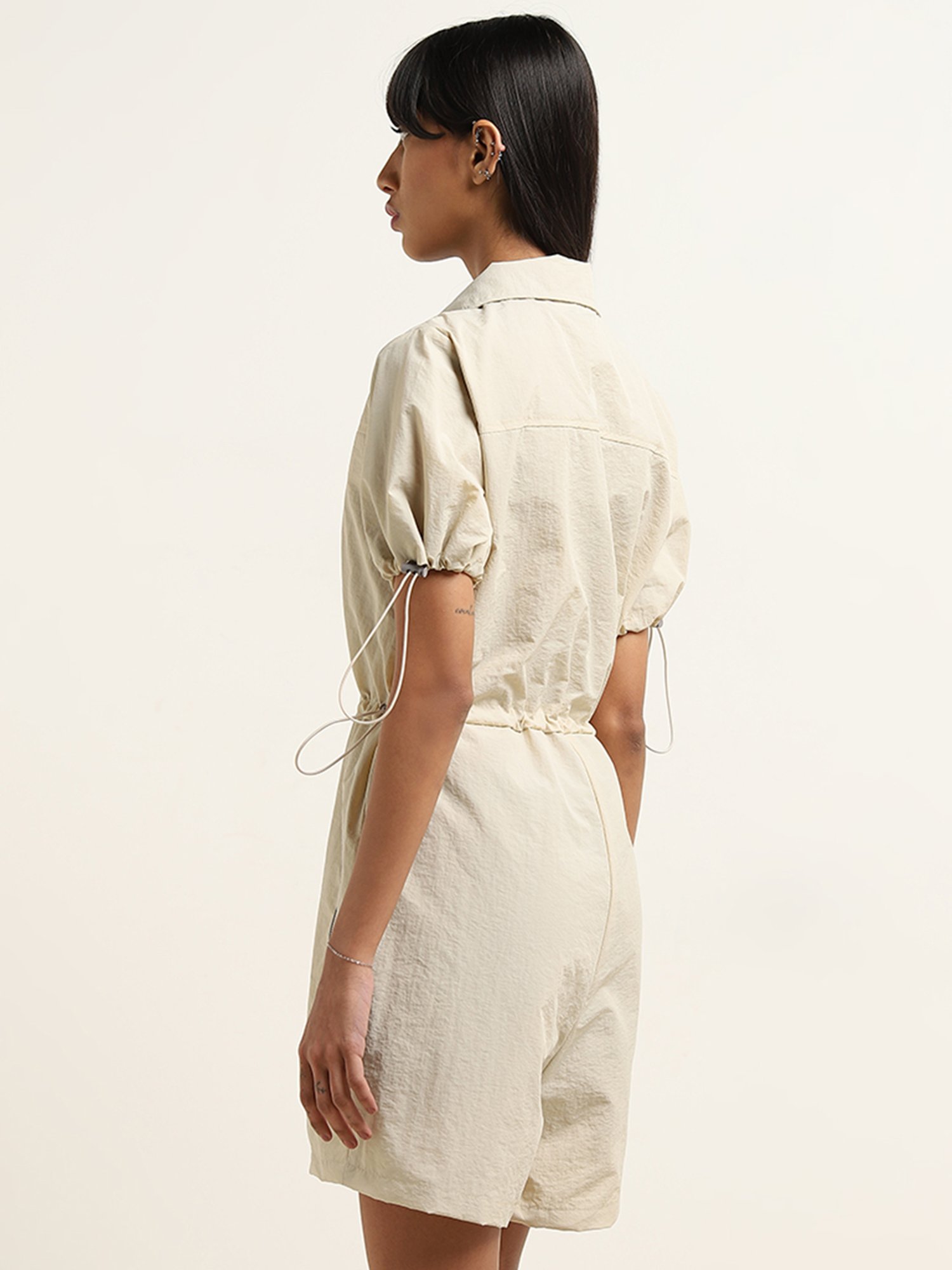 Studiofit by Westside Beige Solid Jumpsuit