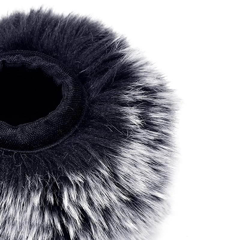 Furry Windscreen Muff Mic Cover Wind Muff Outdoor Microphone Wind Cover Compatible with Zoom H5 H6 and More Gray