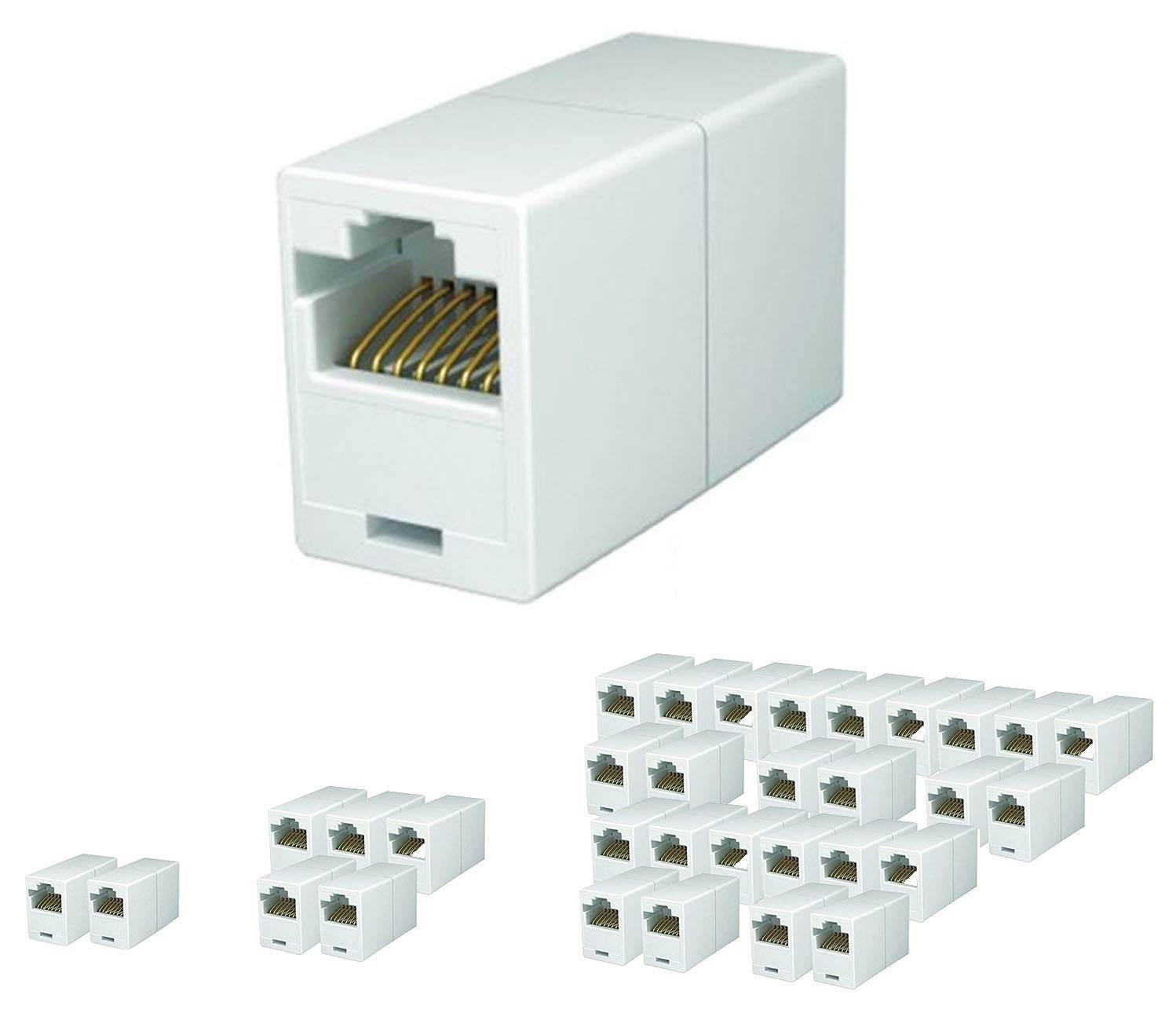 iMBAPrice RJ45 Coupler - (Pack of 25) Cat5e Ethernet Cable Extender Female to Female Straight Modular Inline Coupler