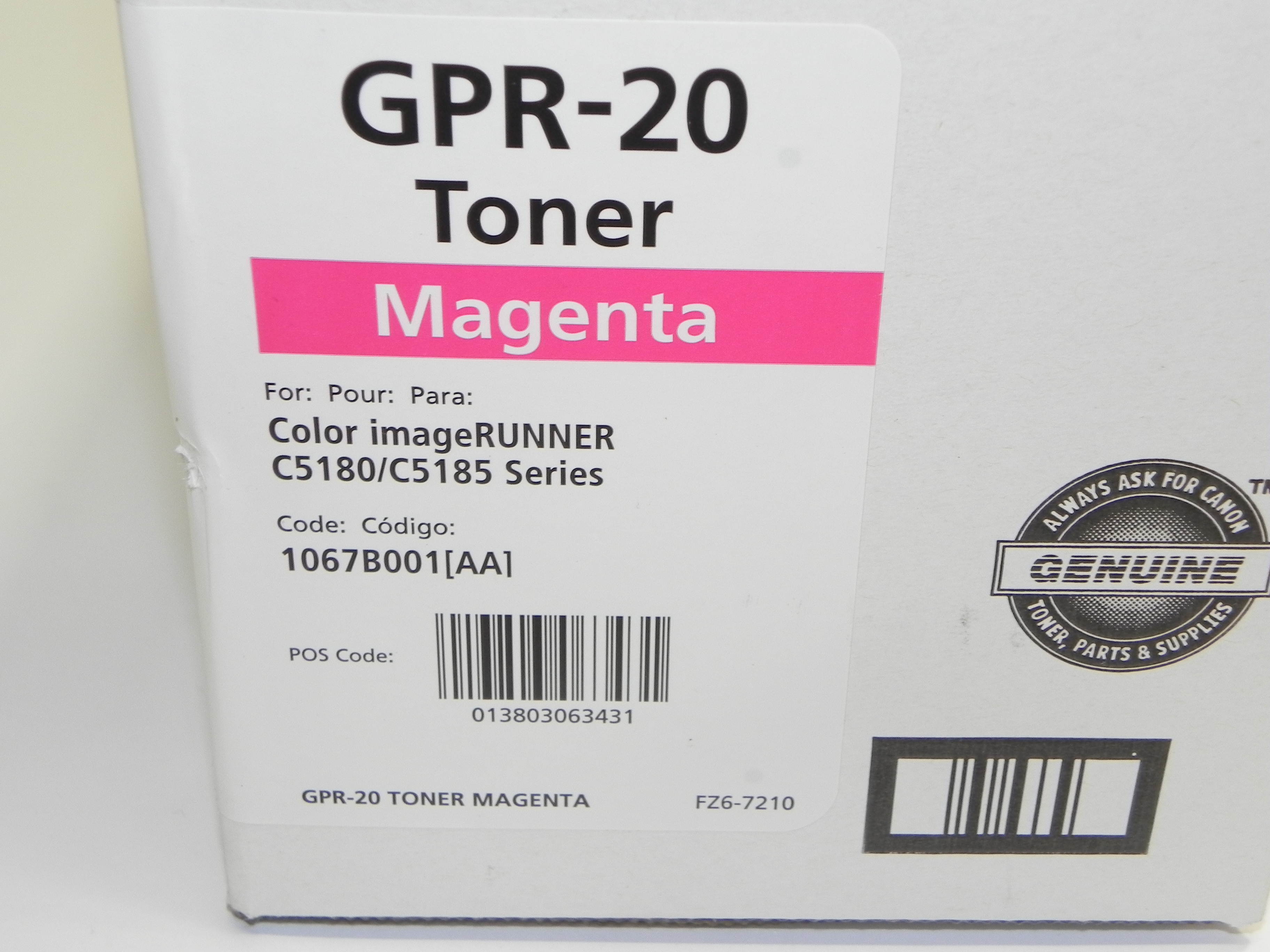 Canon 1067B001[AA] Genuine Magenta Toner for ImageRUNNER C5180/C5185