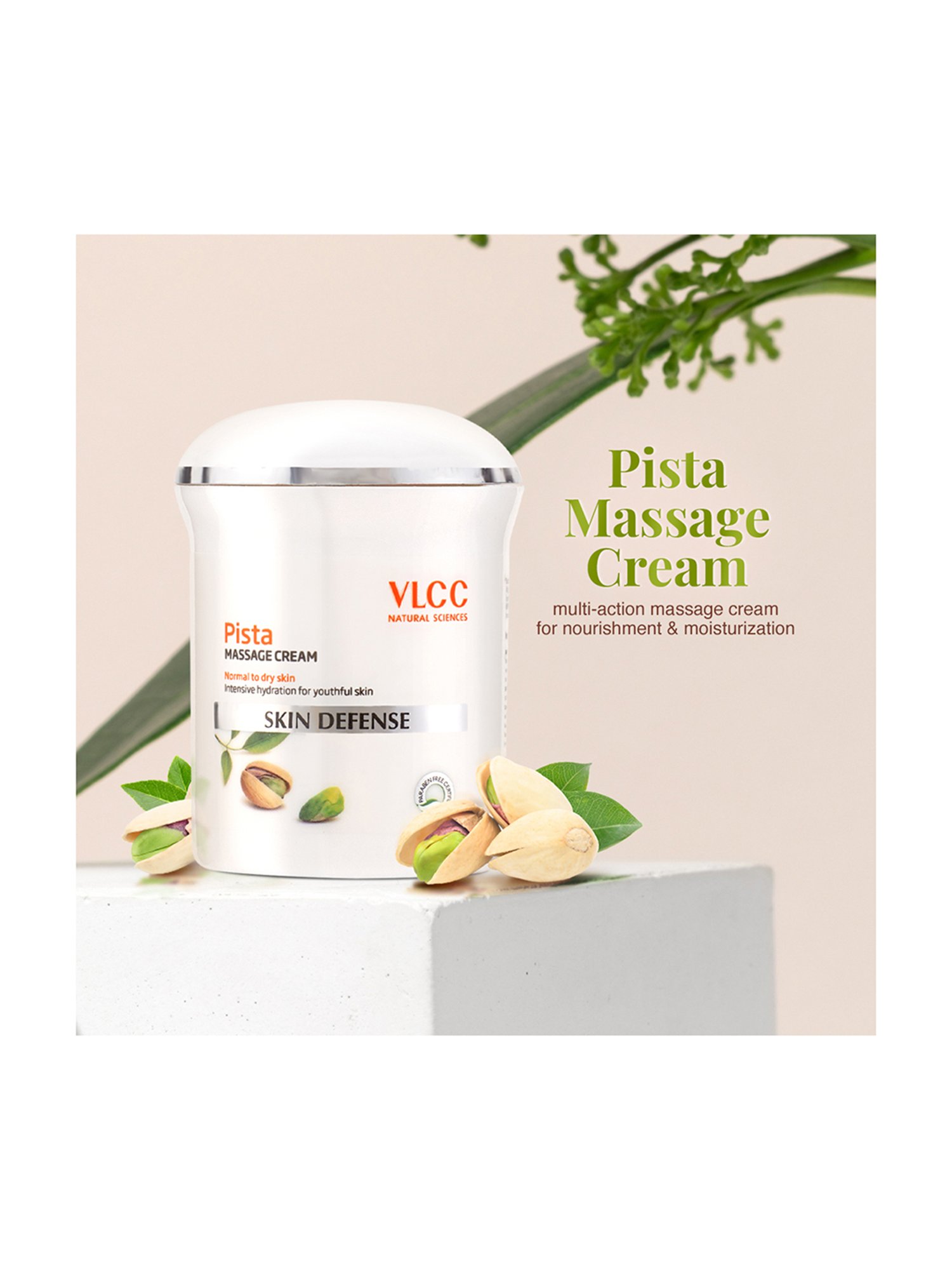 VLCC Sandal Cleansing Milk & VLCC Pista Massage Cream Combo