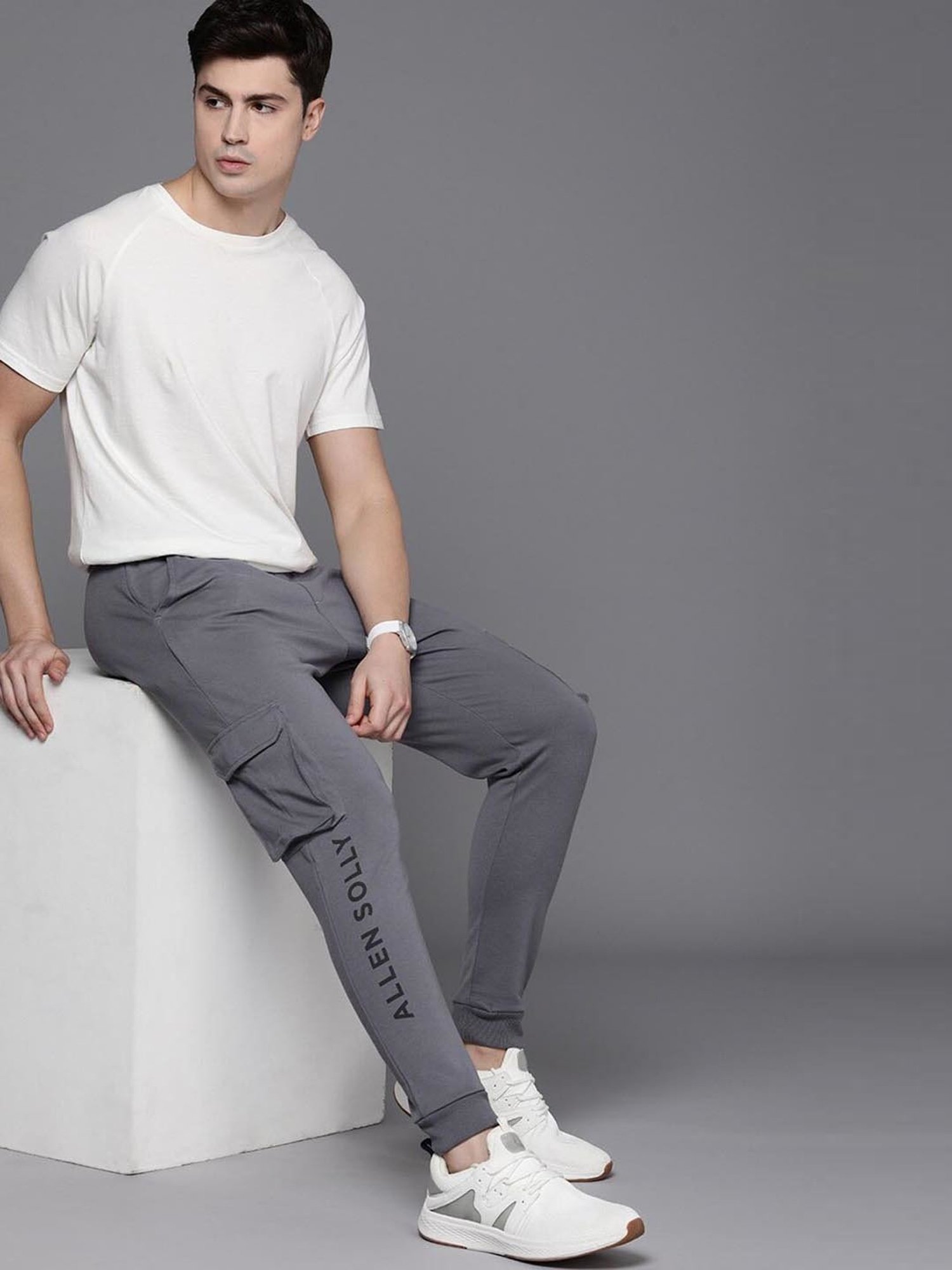 Tribe by Allen Solly Grey Regular Fit Joggers