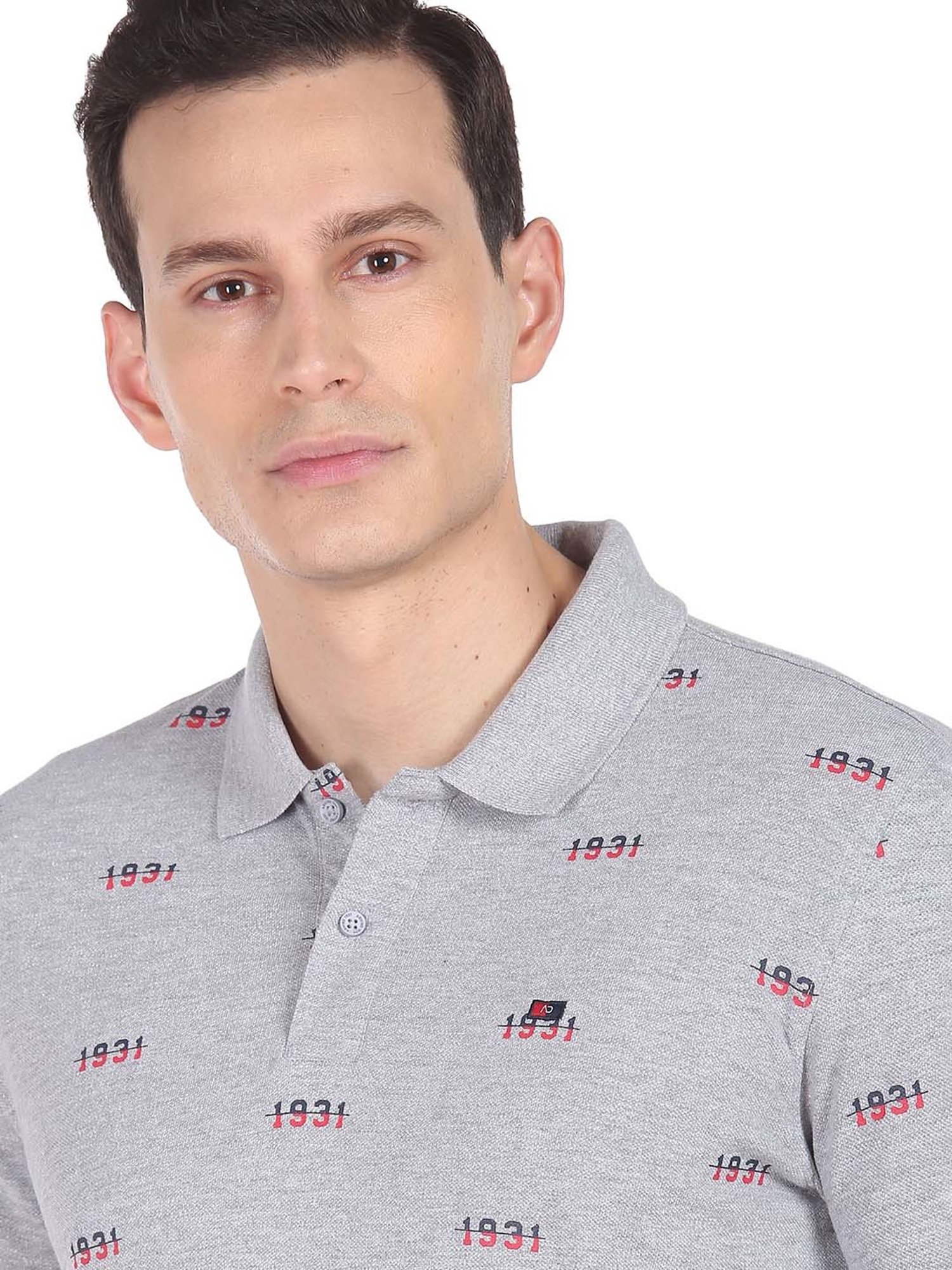 AD by Arvind Grey Polo T-Shirt