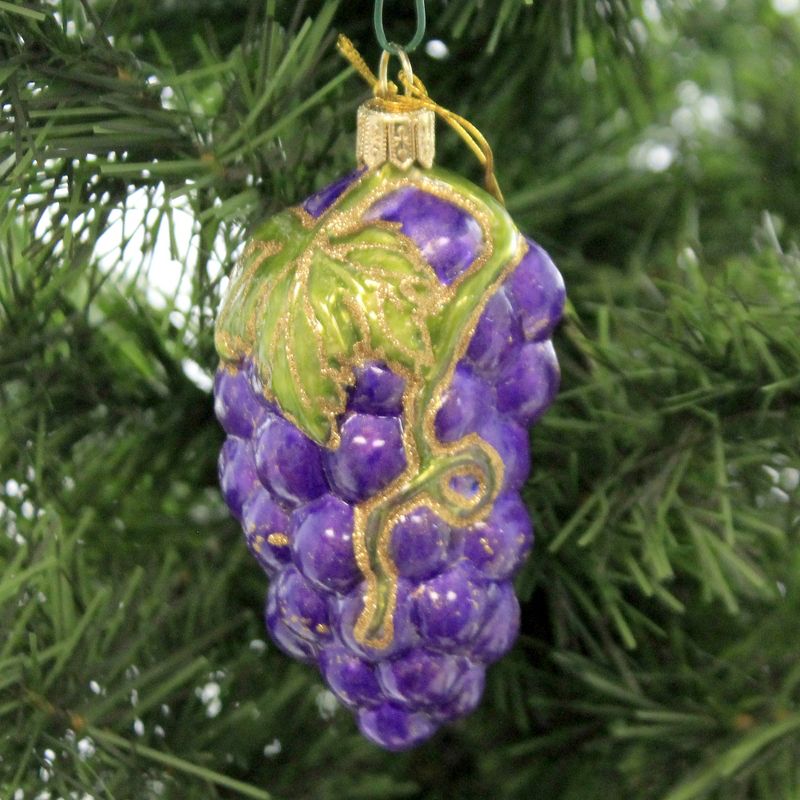 Holiday Ornaments 3.5" Purple Grape Fruit Woody Vine Jams  -  Tree Ornaments