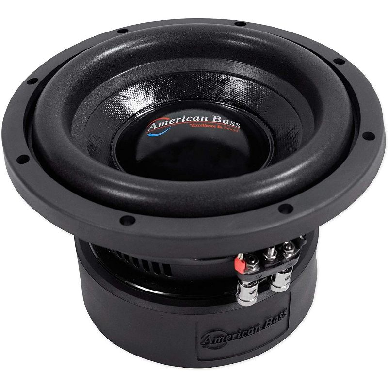 American Bass XD 844 8 Inch Dual 4 Ohm Voice Coil 600 Watt Max Power Subwoofer Speaker with 90 Ounce Magnet and Carbon Fiber Non Pressed Paper Cone
