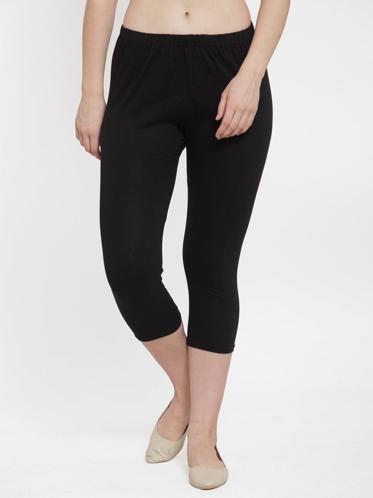 Gracit Black & Grey Mid Rise Capris - Pack Of 2