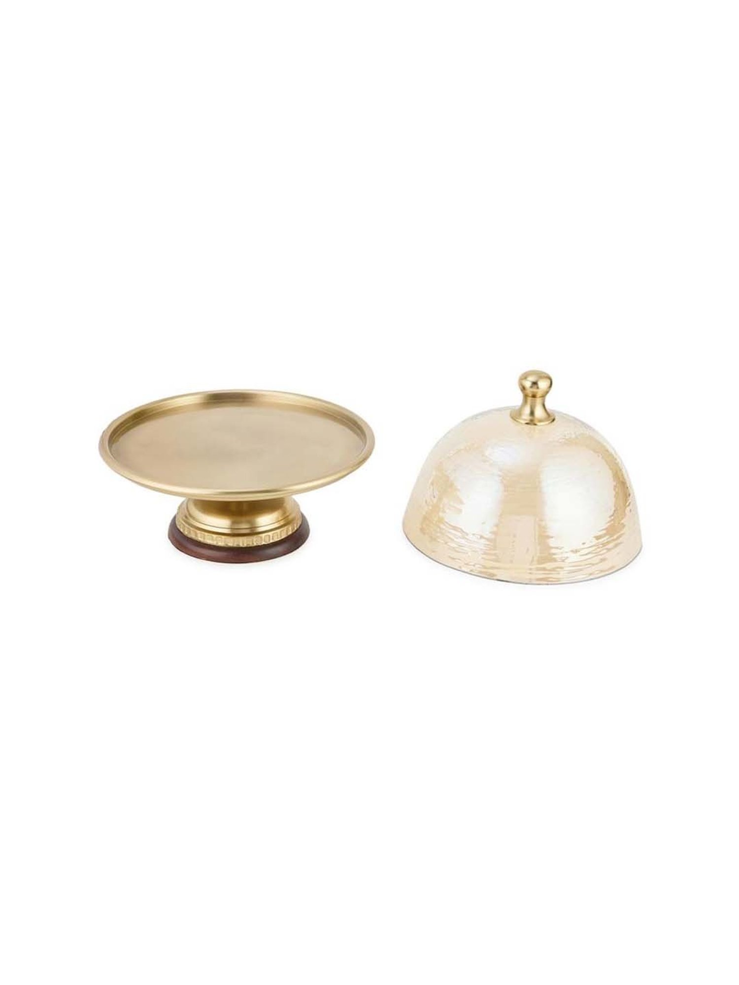 Fabindia Home Gold Glass Cake Stand