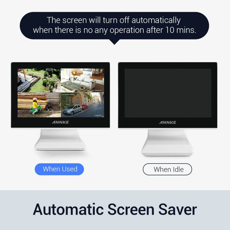ANNKE 1080p Full HD WiFi NVR Video Surveillance System with 10.1&rsquo;&rsquo; LCD Monitor, Support 5MP Wireless IP Camera, Plug and Play Wireless Security System, 4 pcs IP Cameras With 1TB HDD