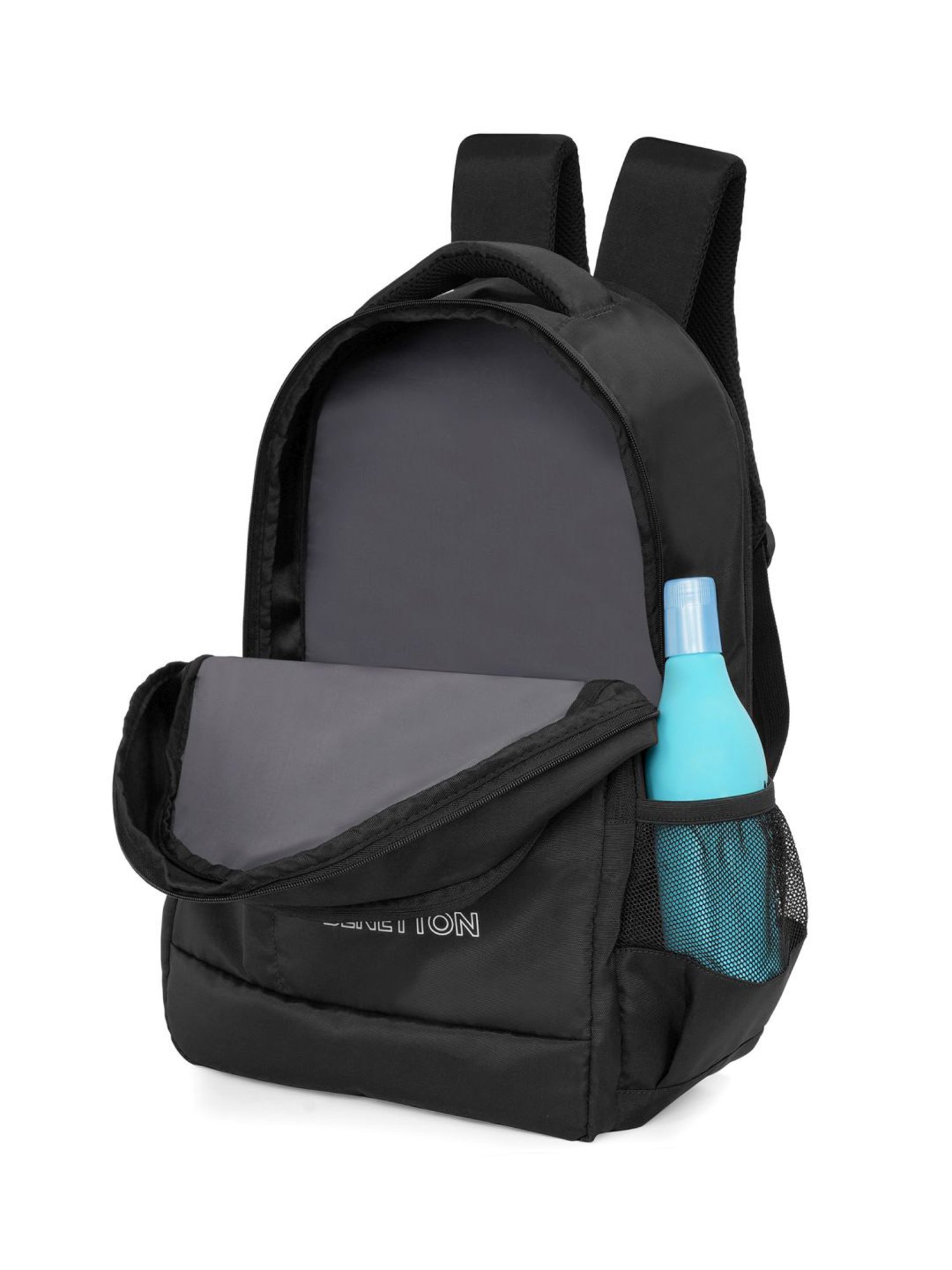 United Colors of Benetton Coppen Black Polyester Solid Backpack - 21 Ltrs