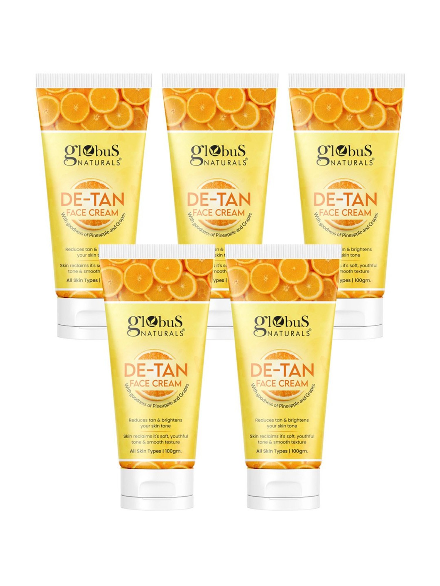 Globus Naturals De-Tan Face Cream - Pack of 5