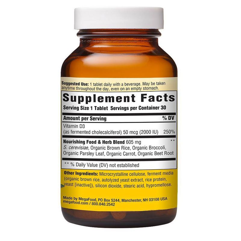 MegaFood Vitamin D3 2000 IU Tablet - 30ct