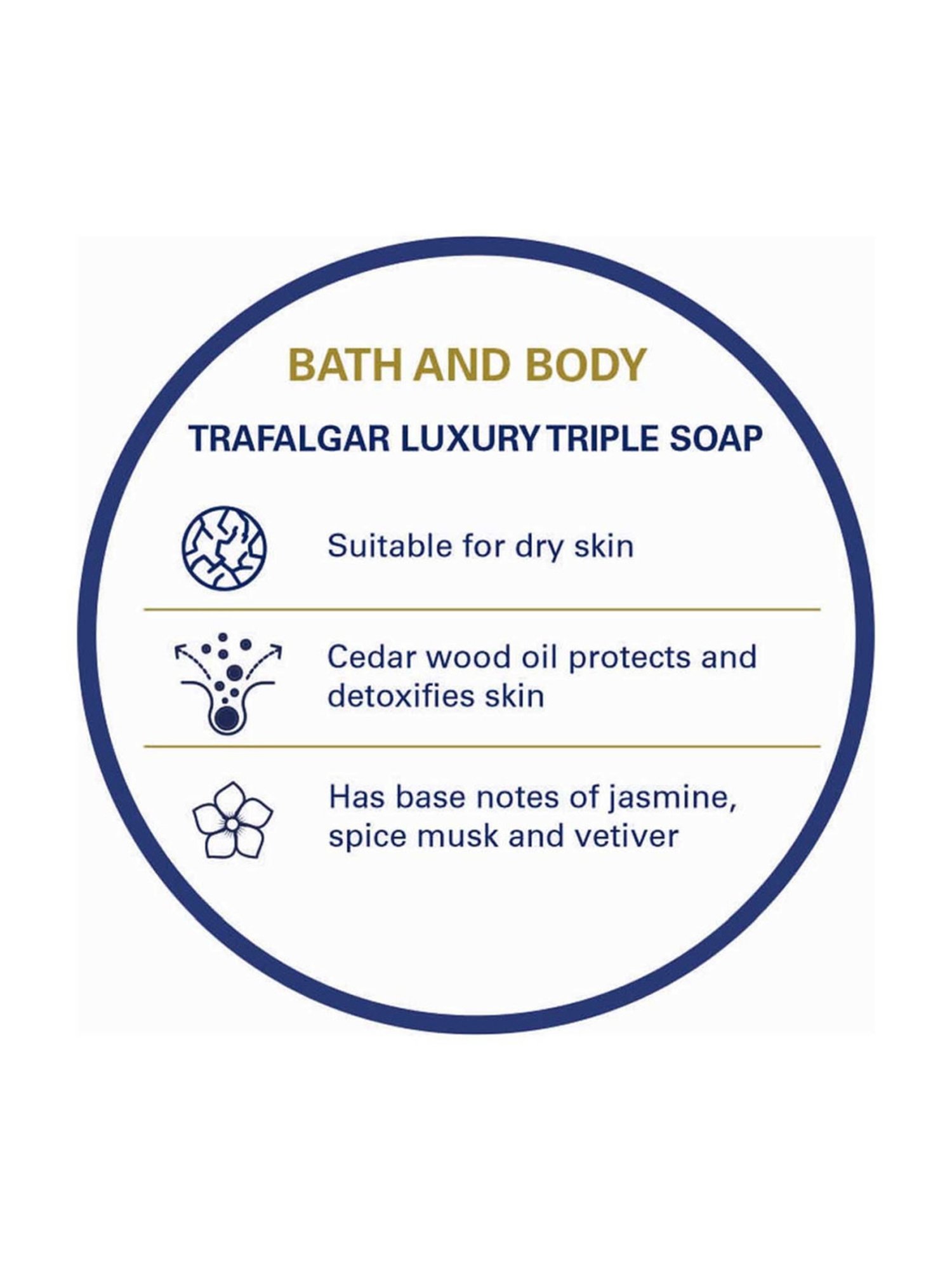 Truefitt & Hill Trafalgar Luxury Bath and Body Soap for Men - Pack of 3