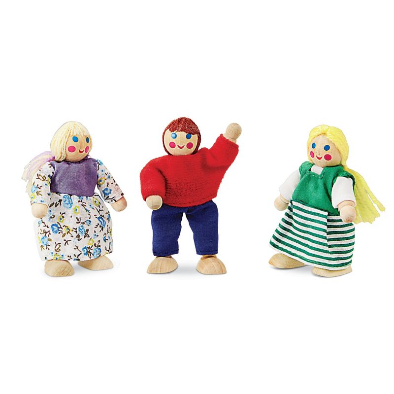 Melissa & Doug Take-Along Wooden Doorbell Dollhouse - Doorbell Sounds, Keys, 4 Poseable Wooden Dolls