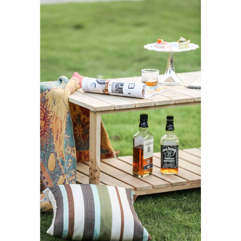 Solid Reclaimed Fir Wood Natural Accent Table - Patio Festival