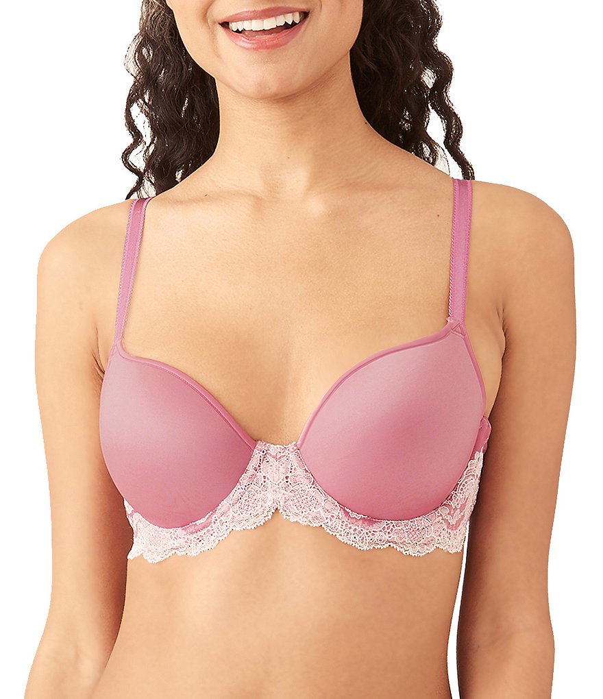 Wacoal Lace Affair Contour Adjustable Strap Full-Busted Wire U-Back Mesh Bra