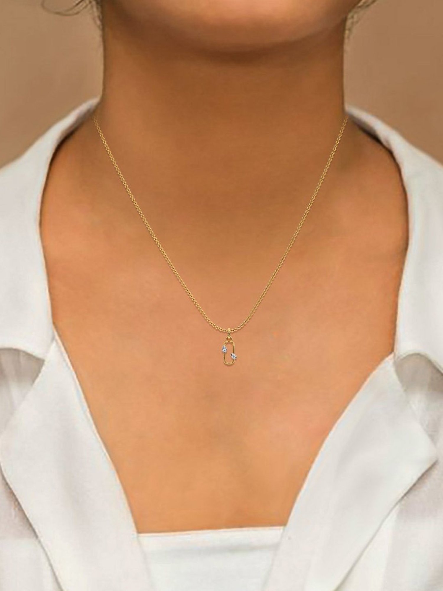 Joyalukkas 18k Gold & Diamond Pendant with Chain