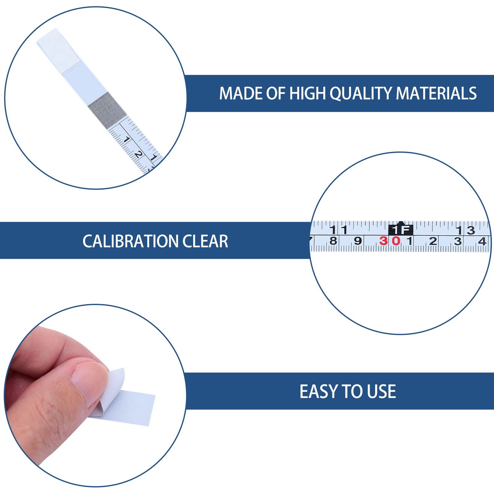 1 Set Inch Wear-Resistan Self Adhesive Durable  Rust-Proof Ruler  Meter  Metric  Measure Tape for Workroom  Home