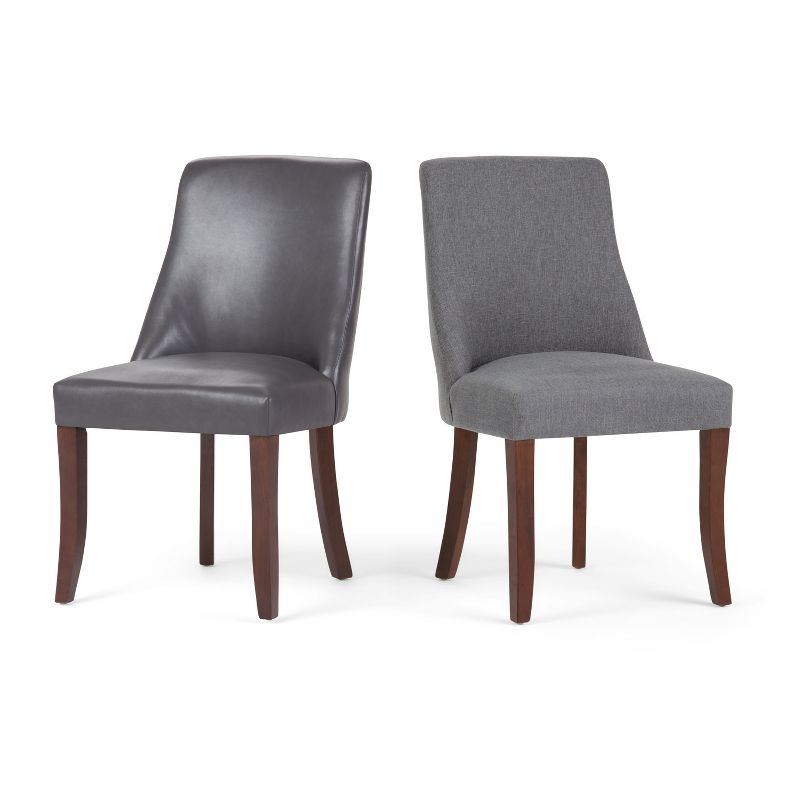 Set of 2 Haley Deluxe Dining Chair Stone Gray Faux Leather - WyndenHall