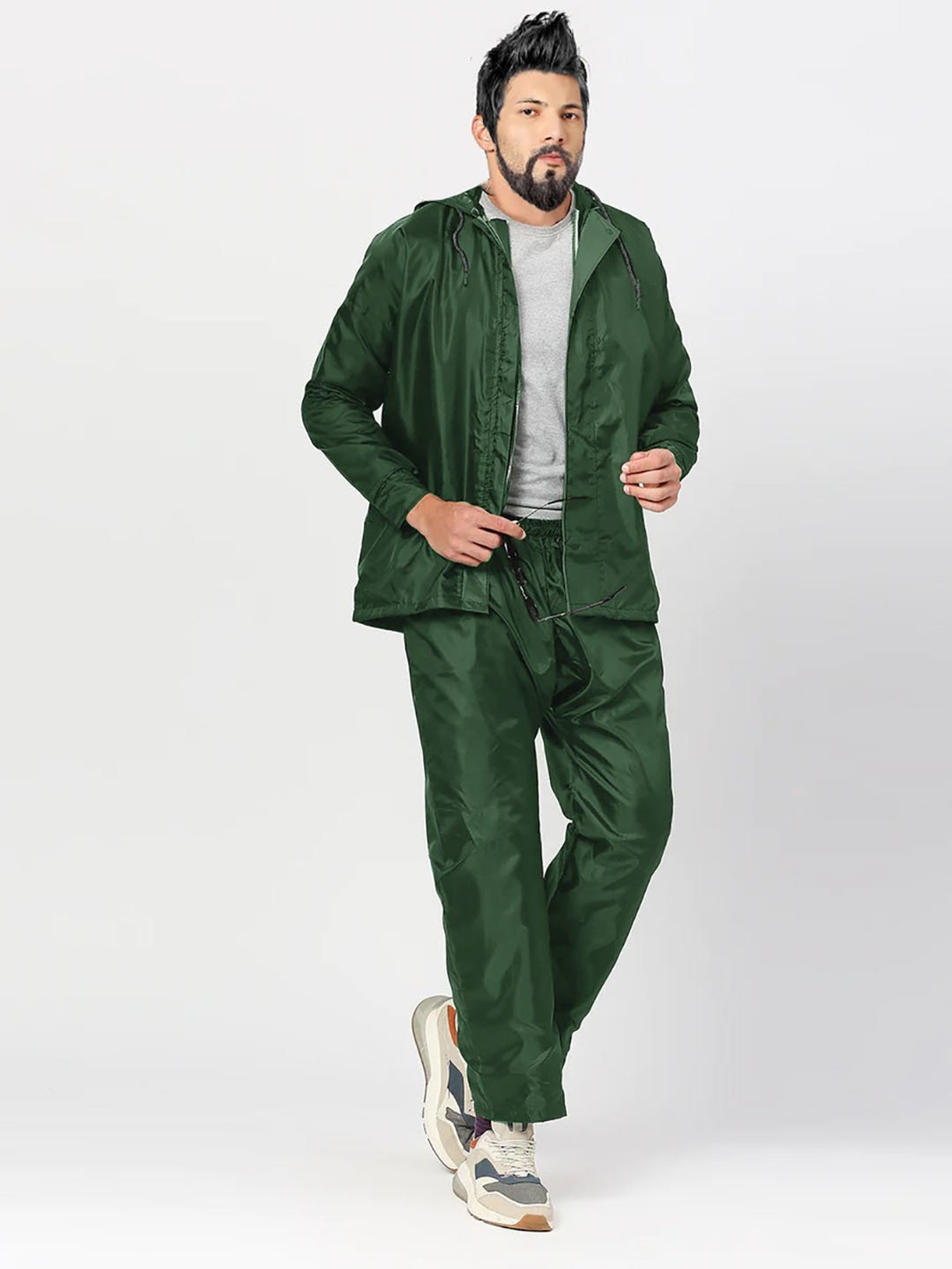 CAMISON Green Regular Fit Raincoat Set
