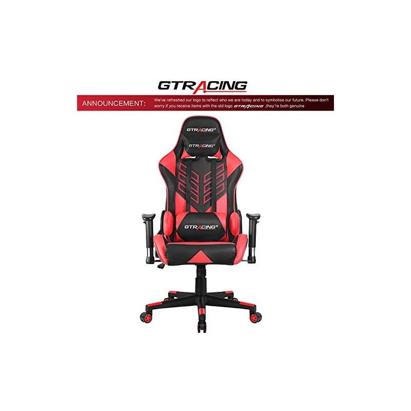 Chair Racing Office Chair Pu Leather High Back Computer Desk Chair Ergonomic Swivel Chair with Headrest and Lumbar Support Blue