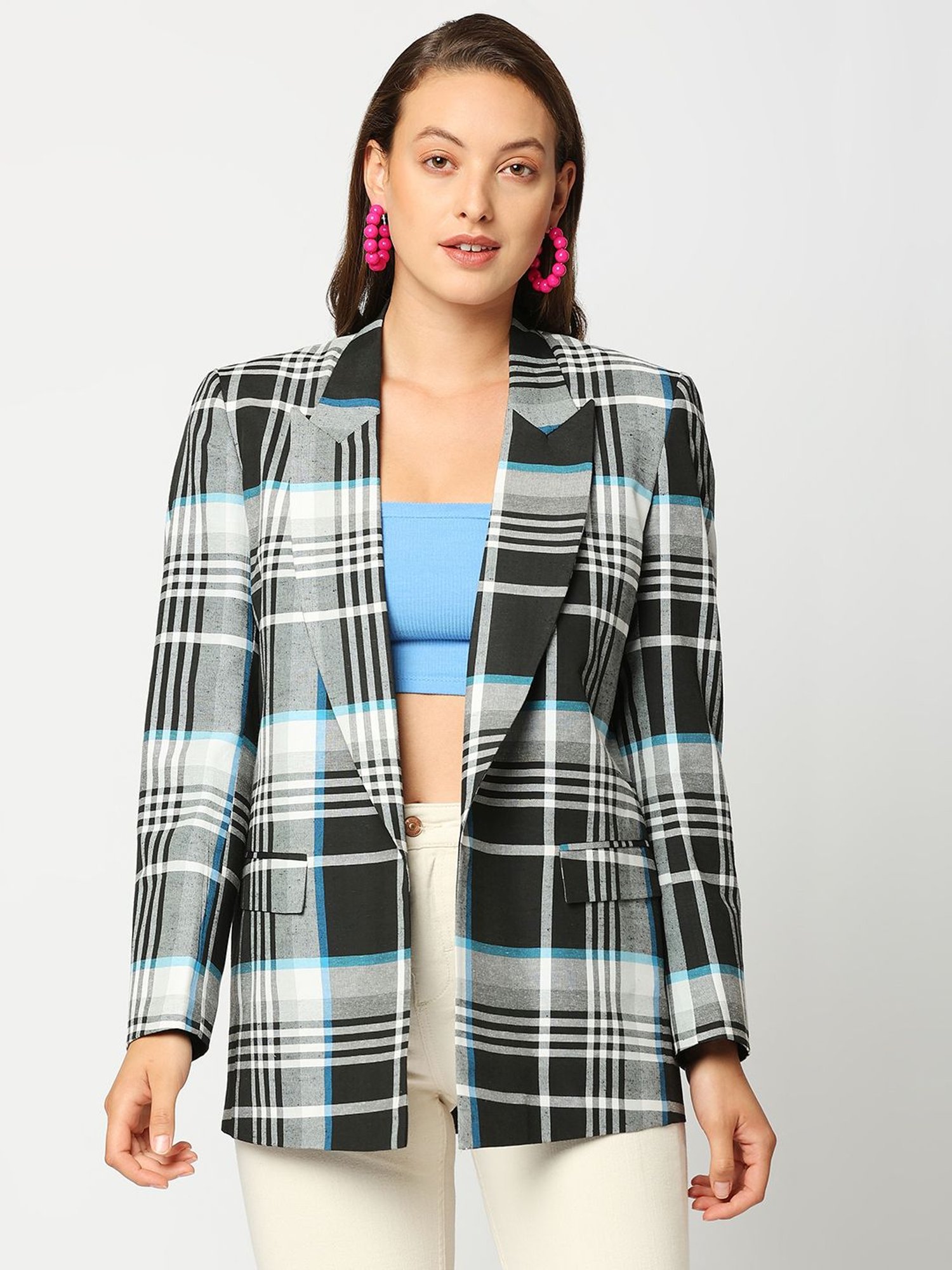 Remanika Black Chequered Jacket