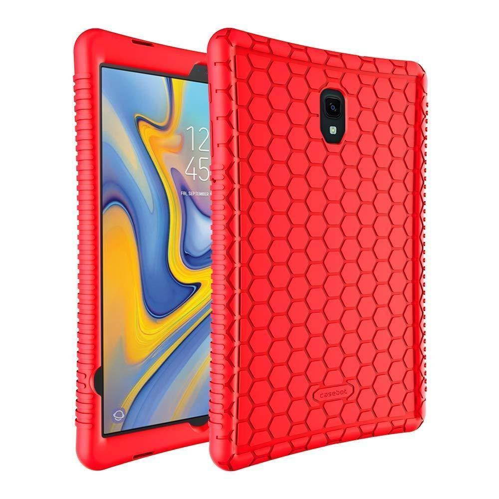 FastSun Samsung Galaxy Tab A 10.5 Case, Shockproof Silicone Rubber Cover Hard Protective Honey Comb Pattern Case for Samsung Galaxy Tab A 10.5 SM-T590/T595 2018 Release Tablet (Red)