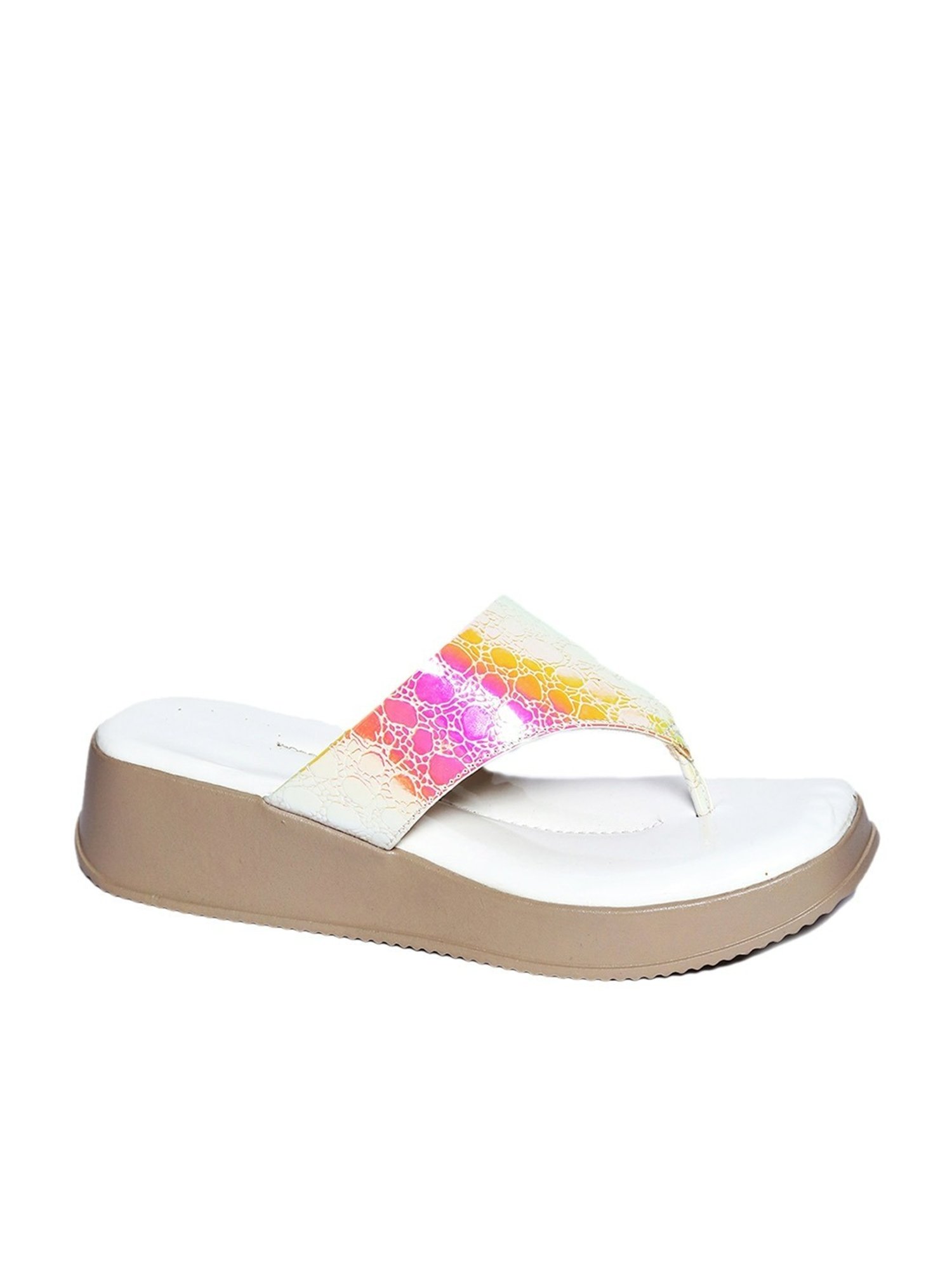 NR by Nidhi Rathi Women's Mulitcolored Thong Wedges