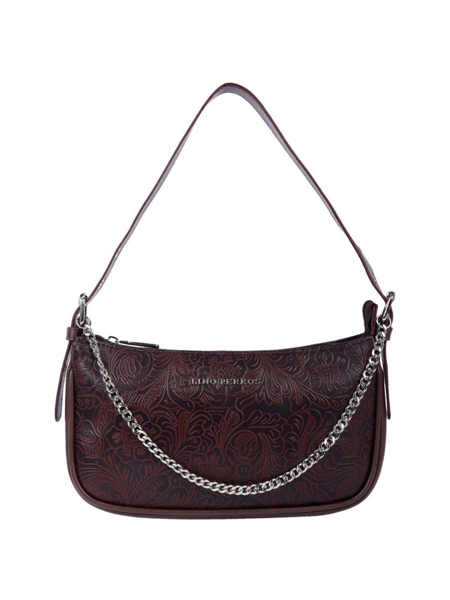 Lino Perros Brown Printed Medium Shoulder Handbag