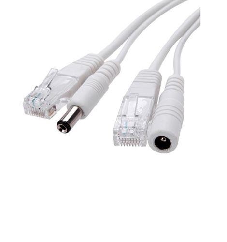 1PCS Power Over Ethernet Passive PoE Adapter Injector + Splitter Kit PoE Cable